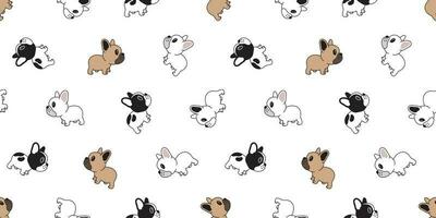 Dog seamless pattern vector french bulldog isolated cartoon repeat background wallpaper