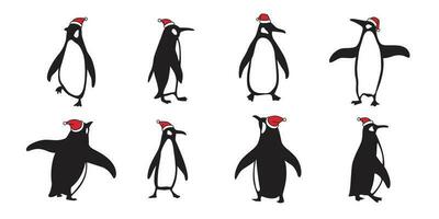 pingüino vector Navidad sombrero Papa Noel claus Navidad icono logo dibujos animados personaje pescado salmón ilustración garabatear