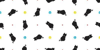 cat Seamless Pattern vector kitten calico polka dot bell scarf isolated tile background halloween repeat wallpaper