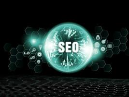 SEO search engine optimization, internet marketing and online branding concept photo