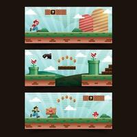 Adventure of Plumber Brothers Banners Set vector