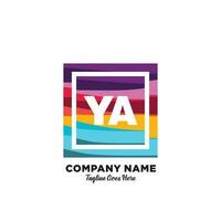 YA initial logo With Colorful template vector. vector