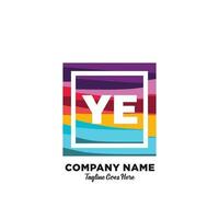 YE initial logo With Colorful template vector. vector