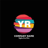 YR initial logo With Colorful template vector. vector