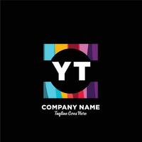 YT initial logo With Colorful template vector. vector