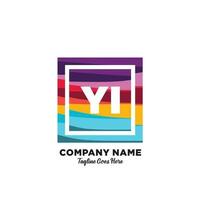 YI initial logo With Colorful template vector. vector