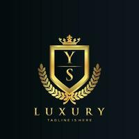 YS Letter Initial with Royal Luxury Logo Template vector