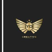 YD Letter Initial with Royal Luxury Logo Template vector