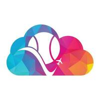 Tennis travel cloud shape concept vector logo design template.