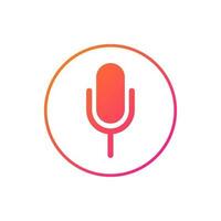 Mic button, smart speaker, personal assistant ai vector