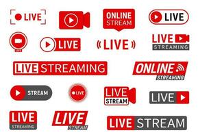 Live stream, online webinar or TV news broadcast vector
