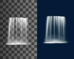 Waterfall cascade, realistic water fall stream vector