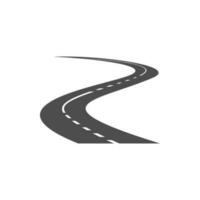 Winding highway, asphalt curve way, asphalted road vector