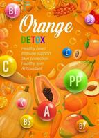 Color rainbow diet orange day food vector