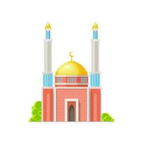 Muslim mosque building isolated vector icon