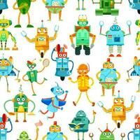 dibujos animados robots, cyborg droides modelo antecedentes vector