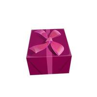 Holiday gift box or present with pink ribbon, bow vector