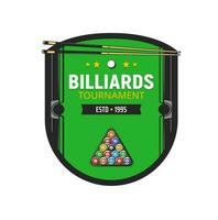 Pool table icon, billiards sport or snooker game vector