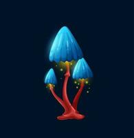 Fantasy magic mushroom with umbrella cap toadstool vector