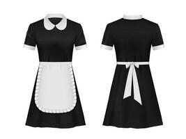 Maid, waitress uniform, hotel worker dress clothes vector