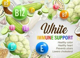 blanco día, color arco iris dieta, inmune apoyo comida vector