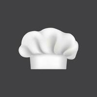 Realistic chef hat or cook cap and baker toque, 3D vector