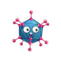 Cartoon adenovirus cell vector icon, virus or germ
