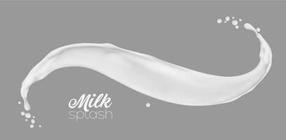 Milk, yogurt or cream isolated white wave splash vector