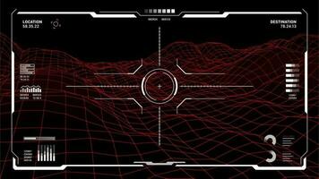 HUD monitor screen interface, aim control ui vector