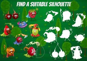 Find a suitable silhouette of wizard berries, game vector