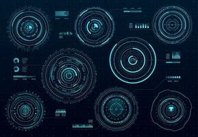 Circle futuristic HUD digital ui interface vector