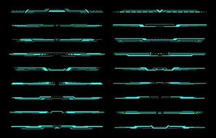 hud futurista encabezamiento o pie de página interfaz elementos vector