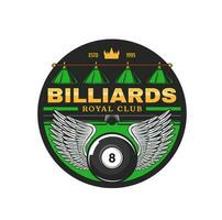 Billiards club icon, vector emblem for competition