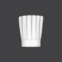 Realistic chef hat, cook cap or baker toque vector