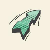 Comic arrow flash, pop art style direction pointer vector