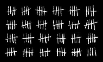 Wall tally marks, prison day counting hash symbols vector