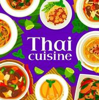 tailandés cocina comidas menú cubrir diseño modelo vector
