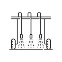 Field wheel sprayer, agriculture irrigation icon vector