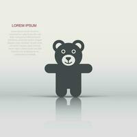 Teddy bear plush toy icon. Vector illustration. Business concept bear pictogram.