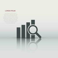 Financial forecast icon in flat style. Business analysis illustration on white isolated background. Analytics financial forecast sign concept. vector