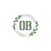 OB Initial beauty floral logo template vector