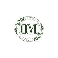 OM Initial beauty floral logo template vector