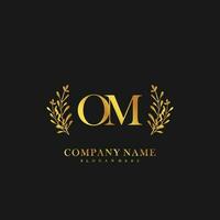 OM Initial beauty floral logo template vector