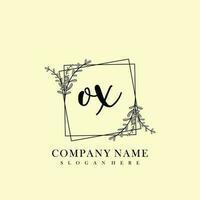 OX Initial beauty floral logo template vector