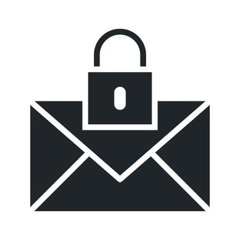 Secure Mail vector Solid icon. EPS 10 File