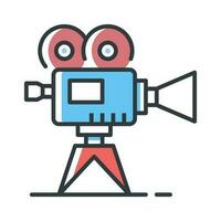 video camera  vector Fill outline icon Illustration.EPS 10