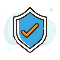 Check Shield vector Fill outline Icon style illustration. EPS 10