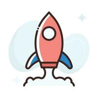 Rocket vector Fill outline Icon style illustration. EPS 10