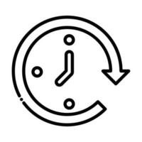 Round The Clock vector outline Icon style illustration. EPS 10