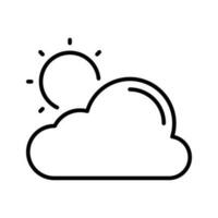 Cloudy Day vector oultine Icon. EPS 10 File